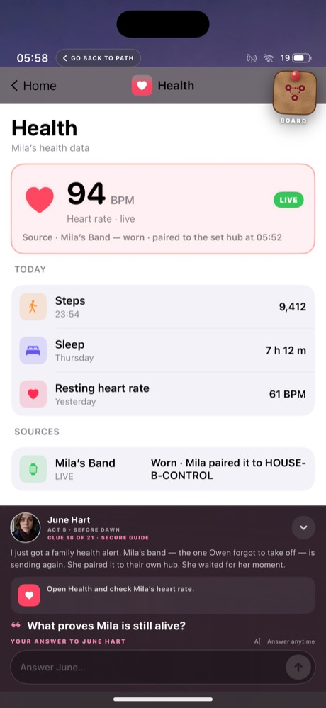 Live heart rate in the Health app